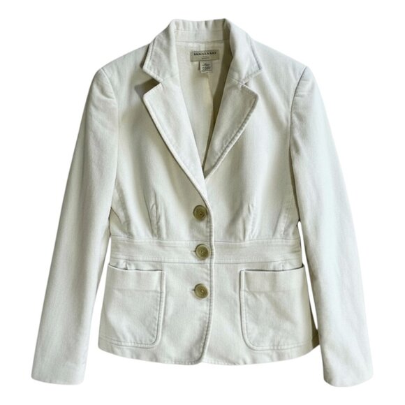 Banana Republic Stretch Cotton Twill Ivory Cream Blazer Jacket Size 4 - Picture 1 of 7